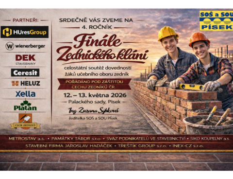 “Zednické klání” – celostátní finále soutěže dovedností žáků učebního oboru zedník